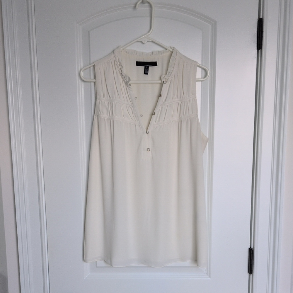 WHBM Ivory Sleeveless Blouse